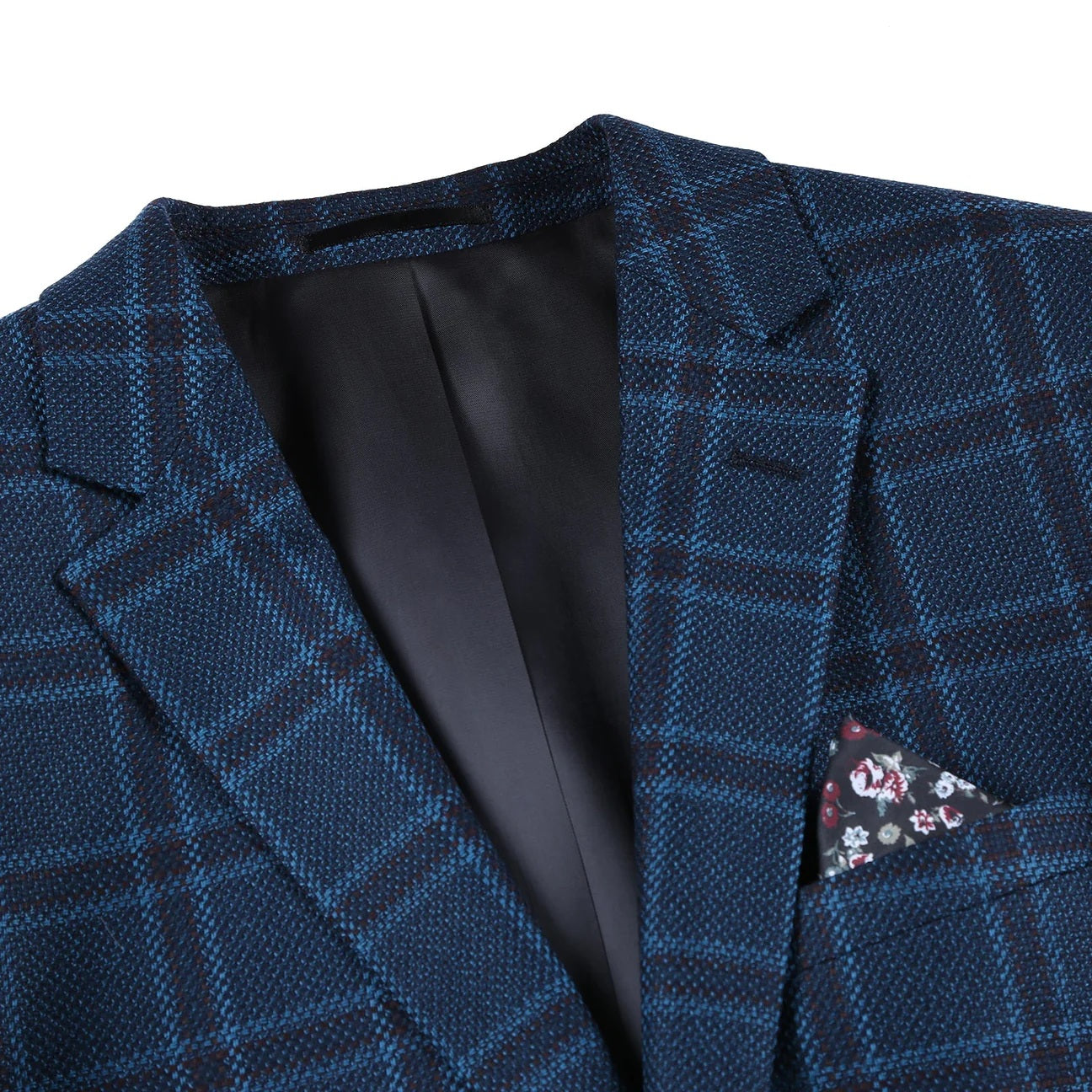 Renoir Teal Check Slim Fit Sport Coat