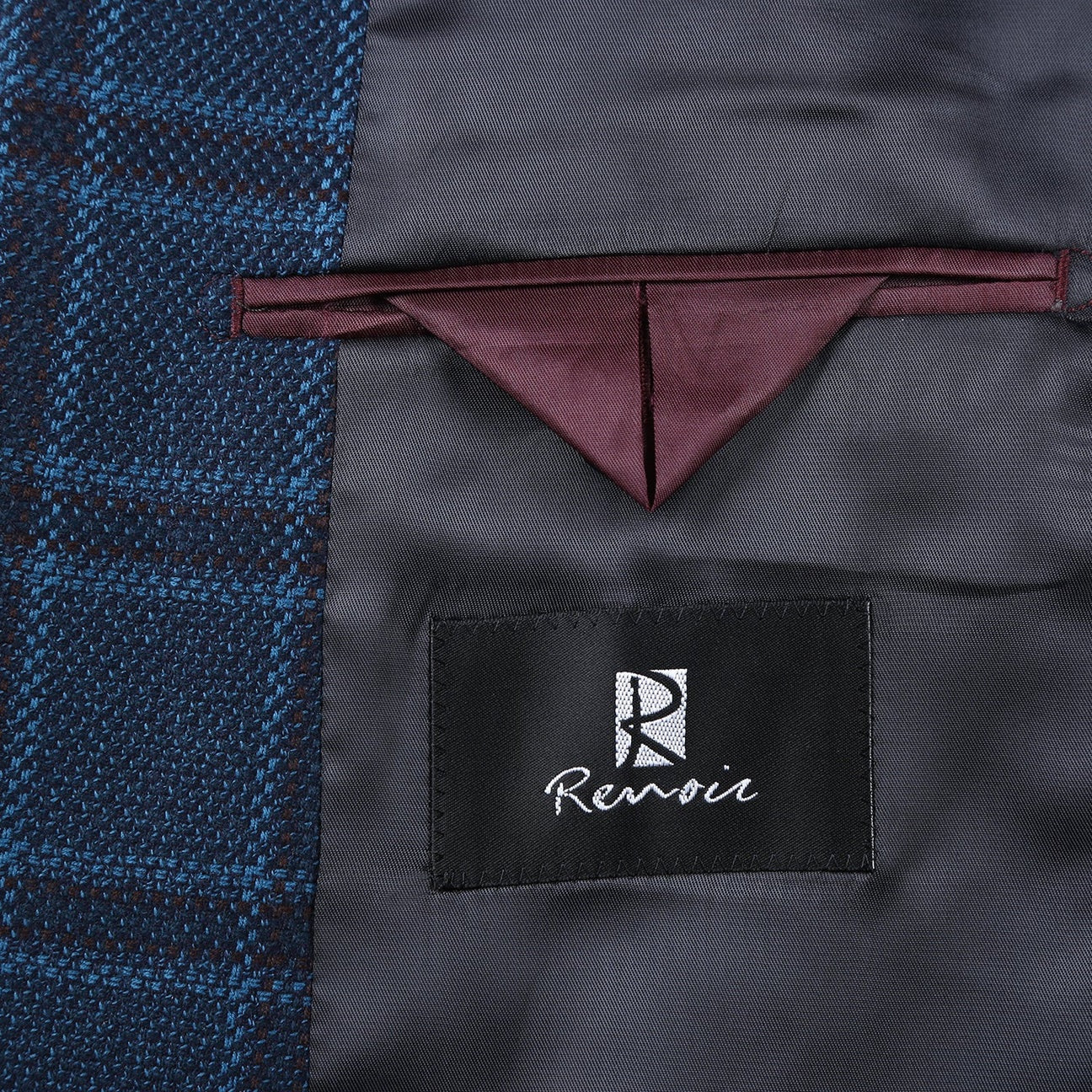 Renoir Teal Check Slim Fit Sport Coat