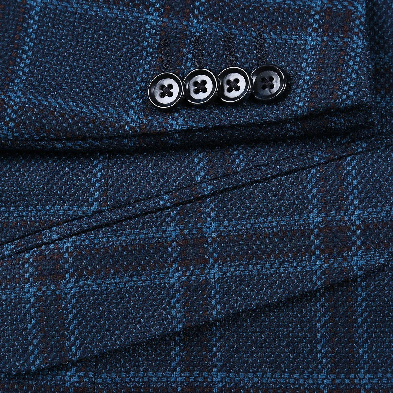 Renoir Teal Check Slim Fit Sport Coat