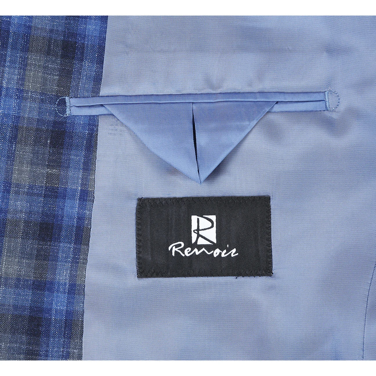 Renoir Blue Check Slim Fit Sport Coat