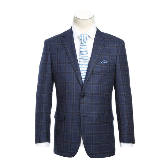Renoir Blue Check Classic Fit Sport Coat