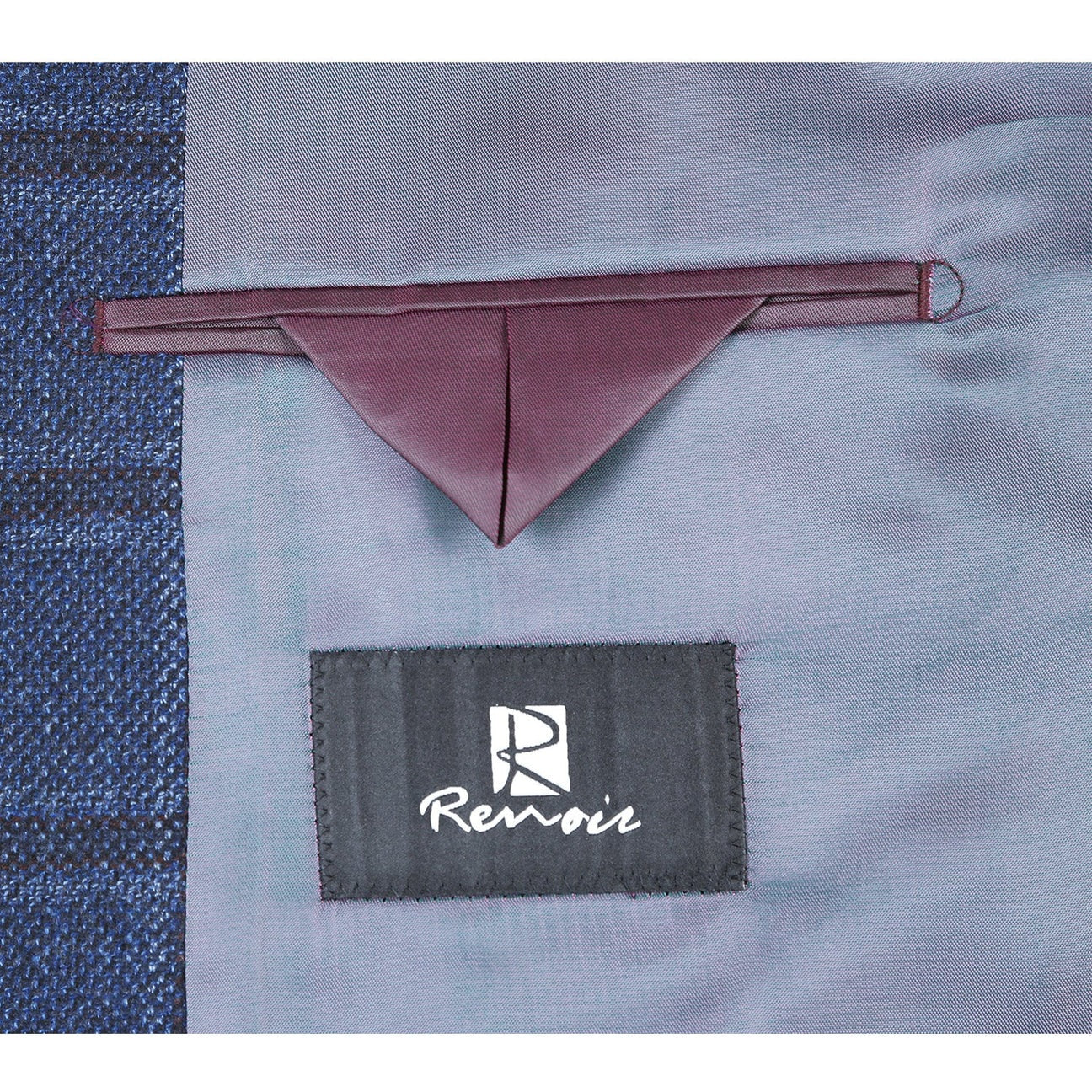 Renoir Blue Check Classic Fit Sport Coat