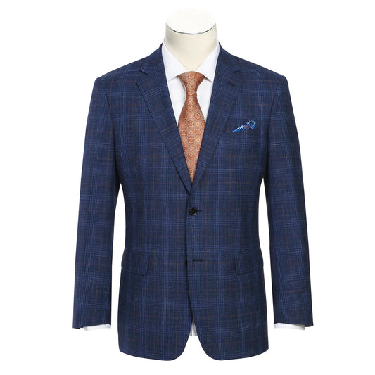 Renoir Navy Check Classic Fit Sport Coat