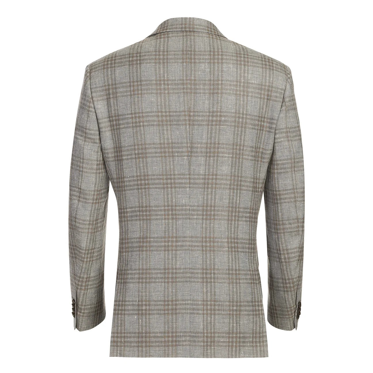 Renoir Grey/Brown Plaid Classic Fit Sport Coat