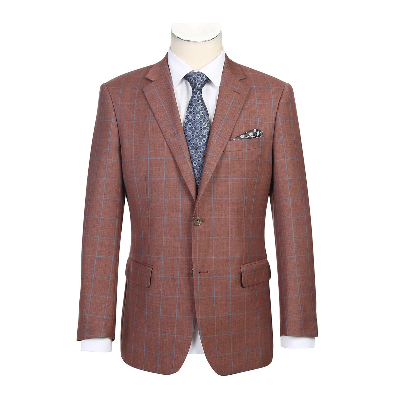 Renoir Brown Windowpane Classic Fit Sport Coat