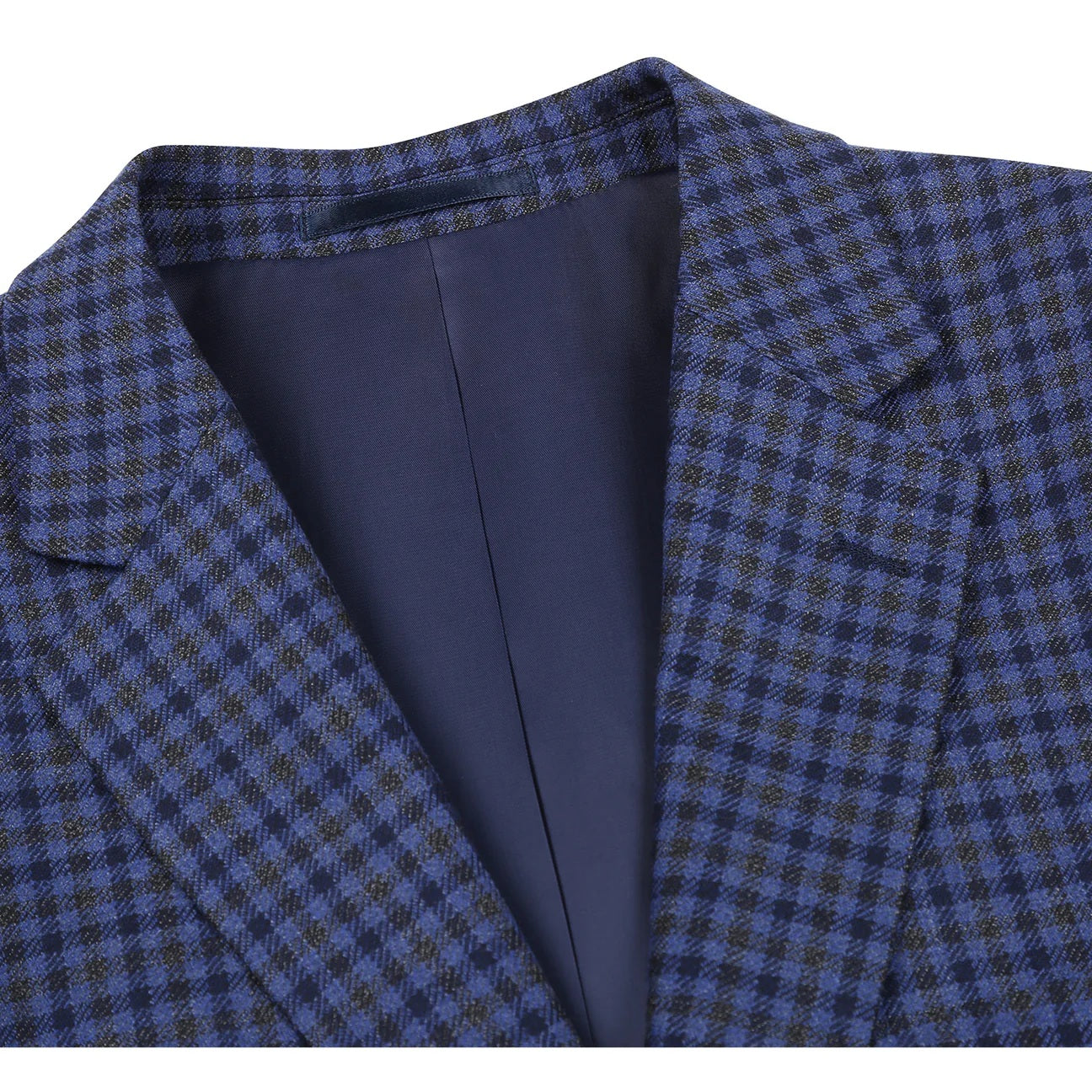 Renoir Blue Check Classic Fit Sport Coat