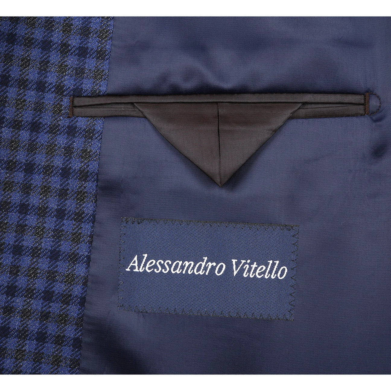 Renoir Blue Check Classic Fit Sport Coat