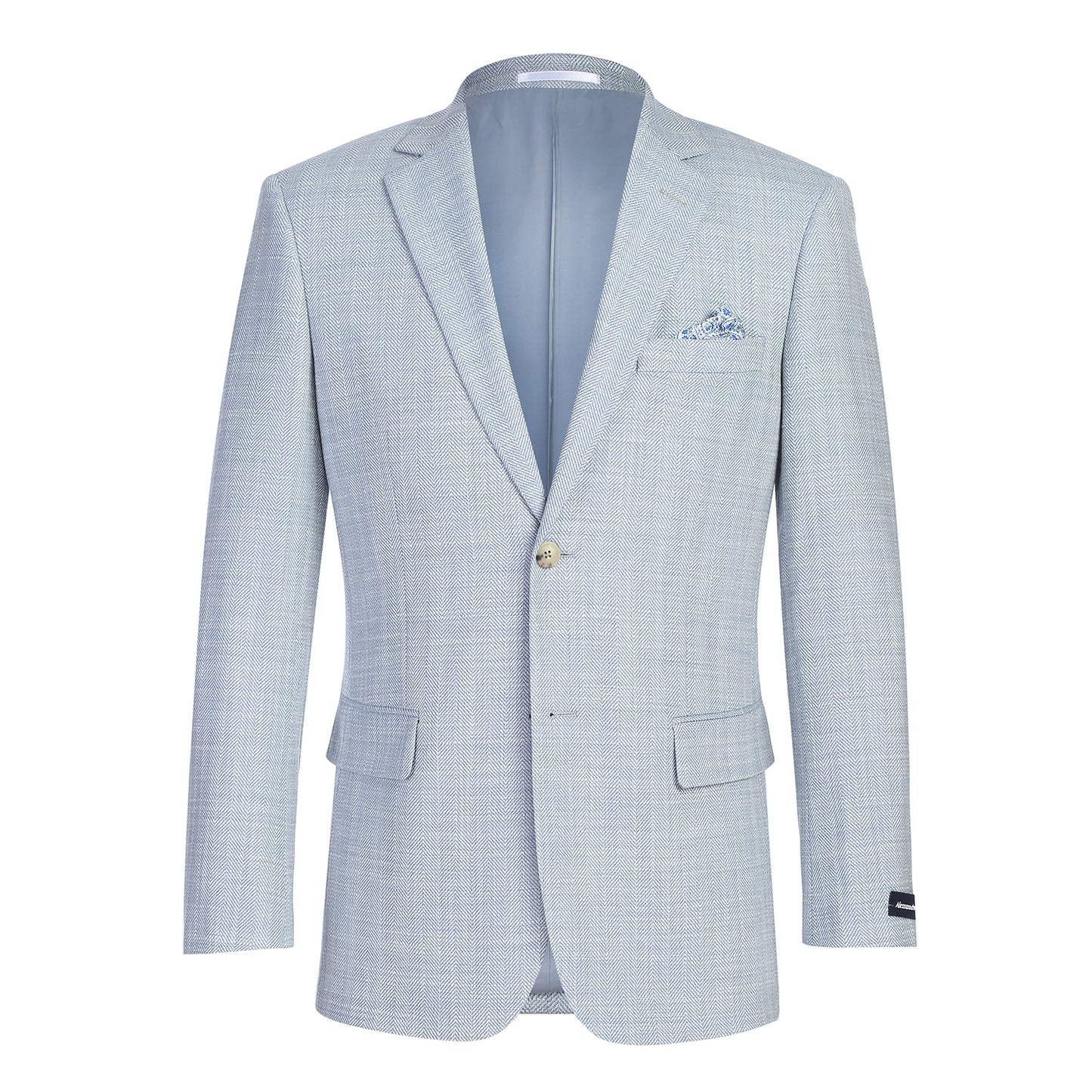 Renoir Sky Blue Herringbone Slim Fit Sport Coat