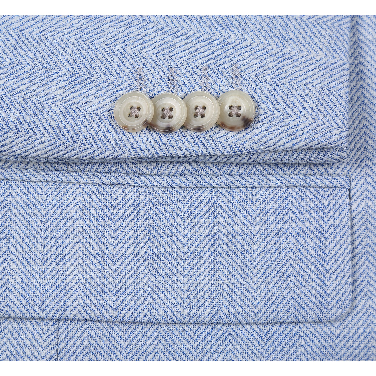 Renoir Sky Blue Herringbone Slim Fit Sport Coat