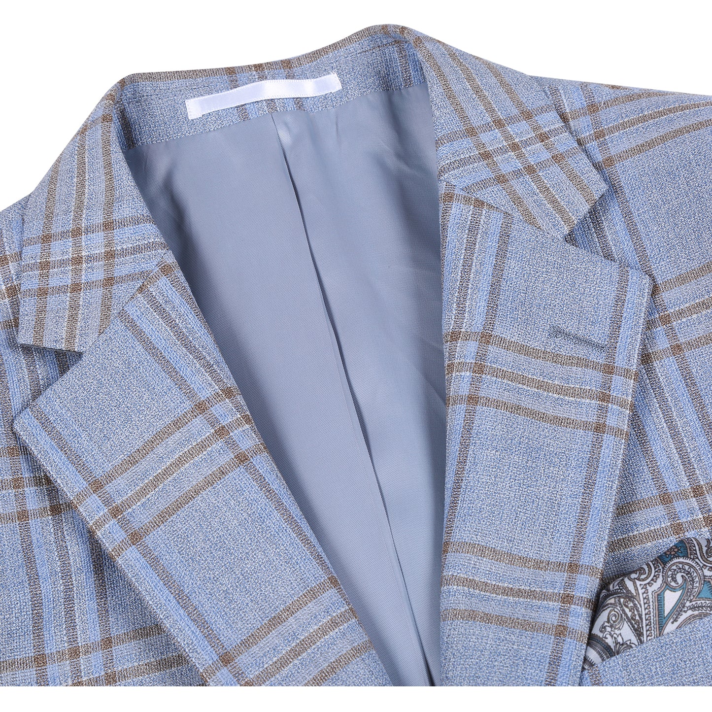 Renoir Blue Windowpane Slim Fit Sport Coat