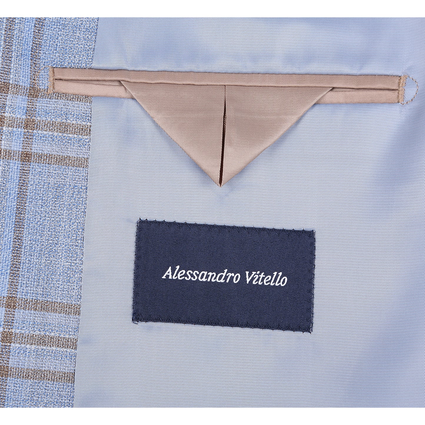 Renoir Blue Windowpane Slim Fit Sport Coat