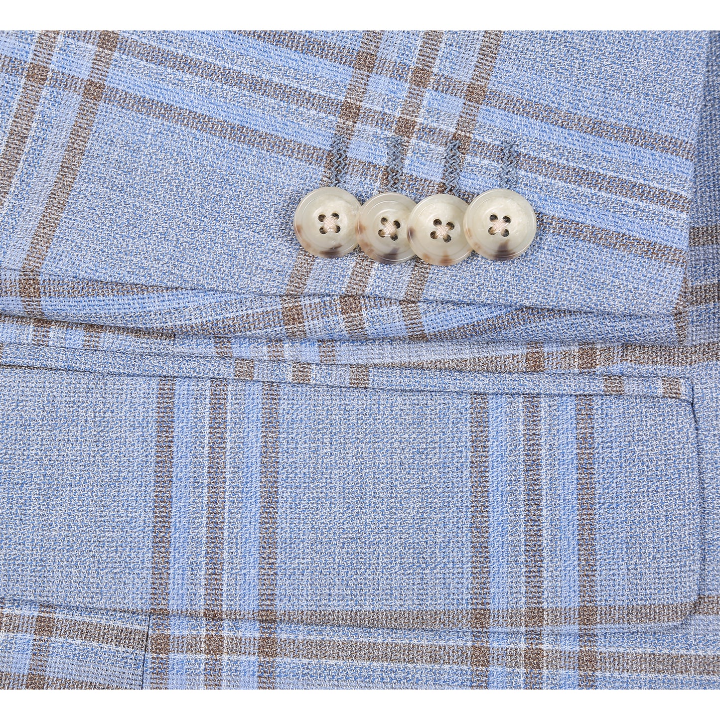 Renoir Blue Windowpane Slim Fit Sport Coat