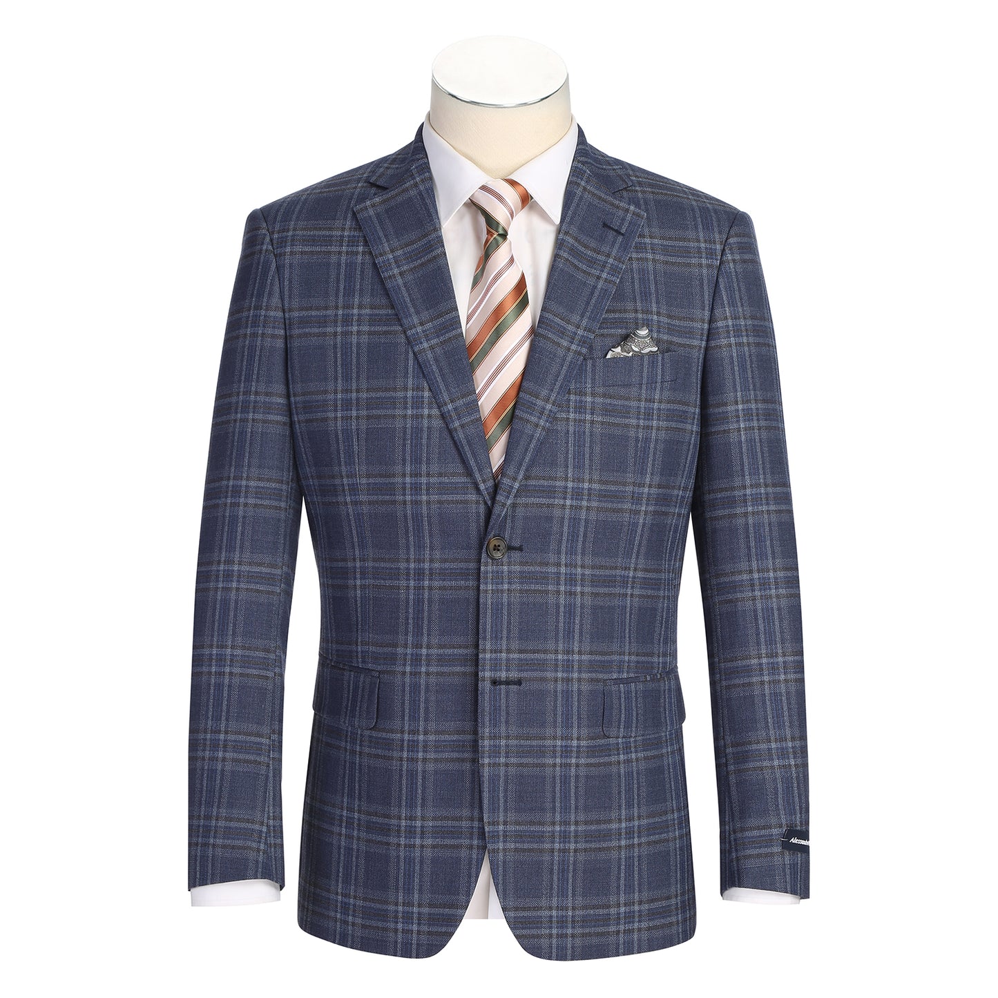 Renoir Navy Plaid Slim Fit Sport Coat