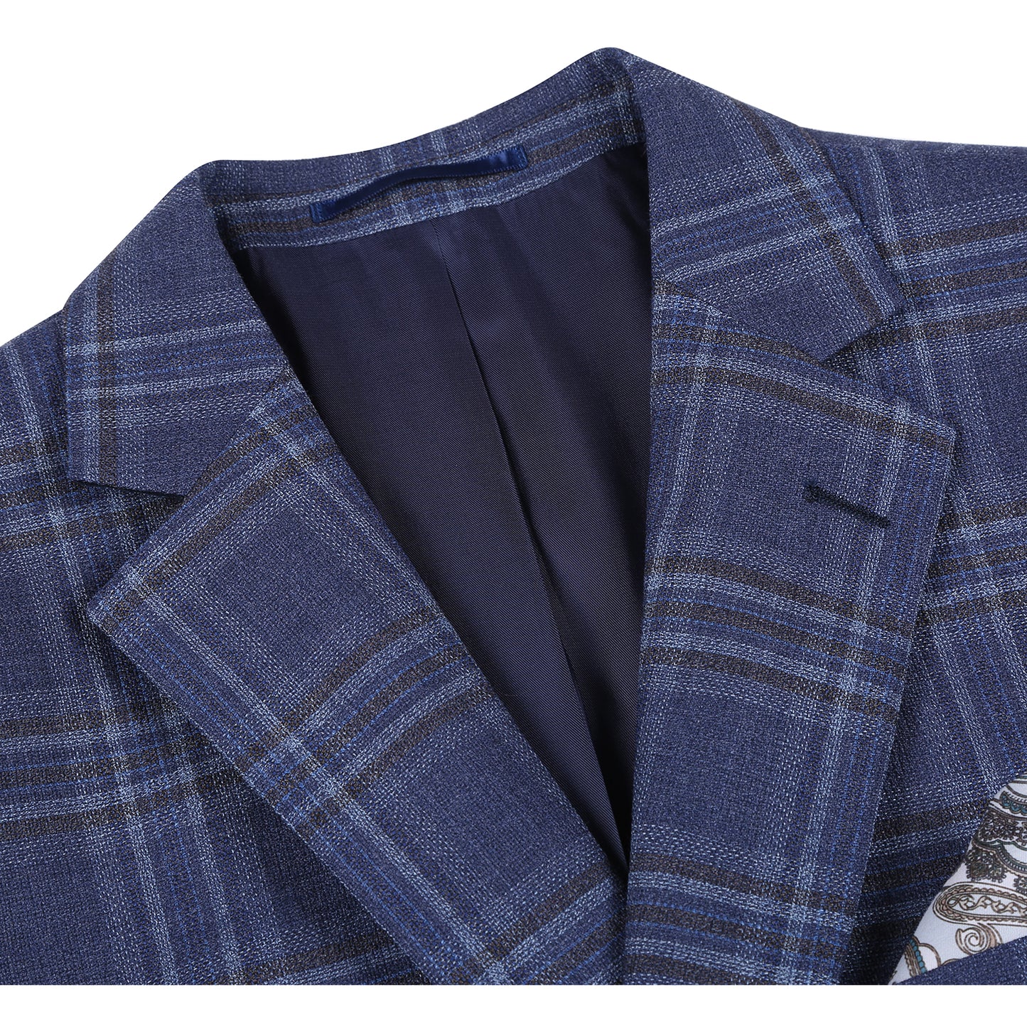 Renoir Navy Plaid Slim Fit Sport Coat