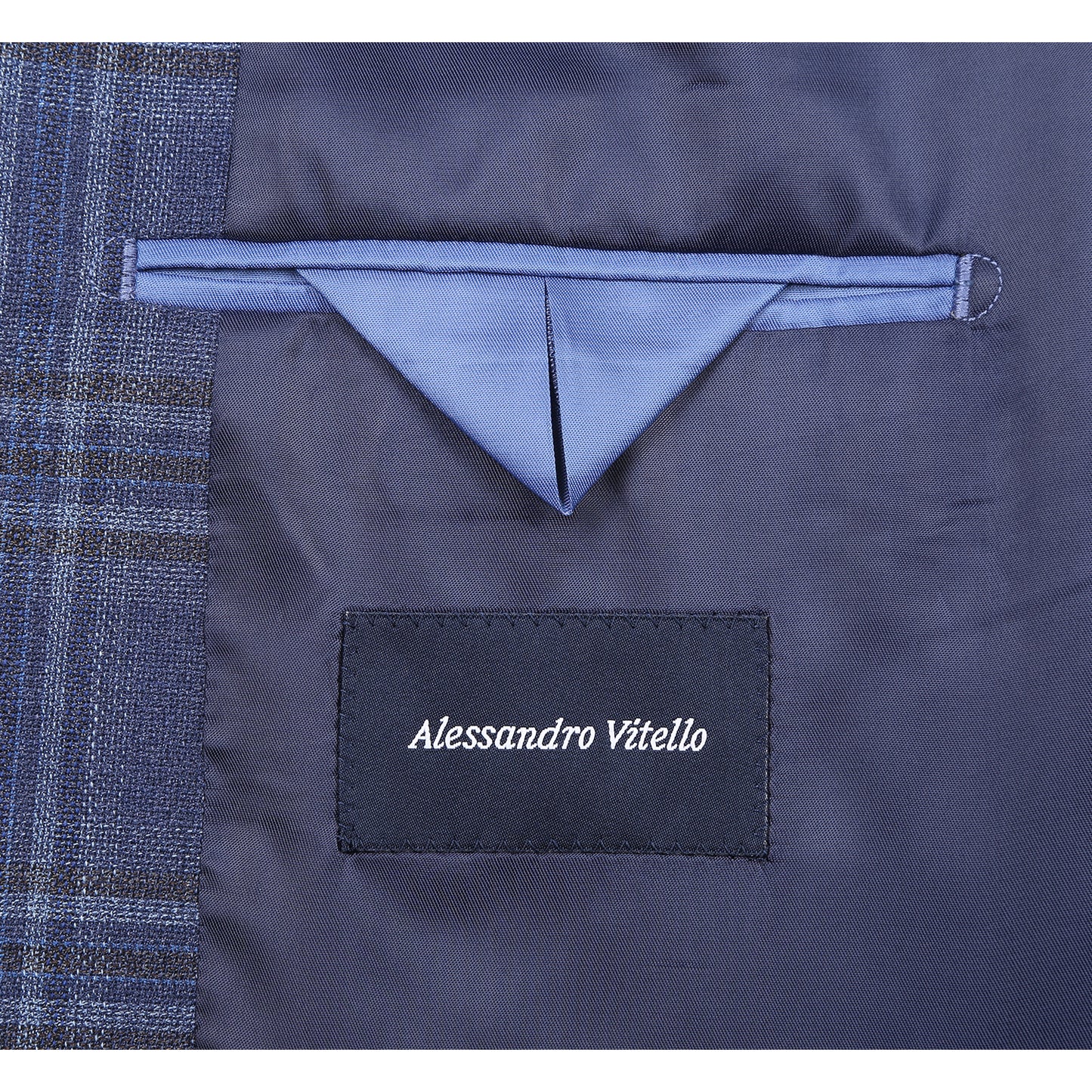 Renoir Navy Plaid Slim Fit Sport Coat