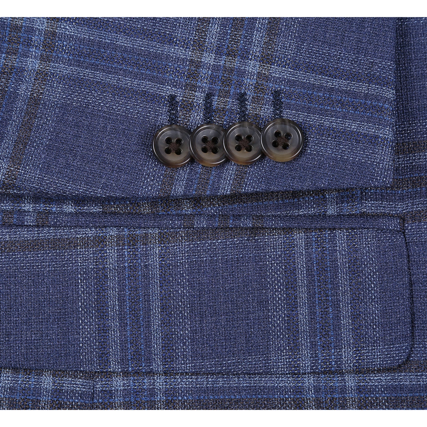 Renoir Navy Plaid Slim Fit Sport Coat