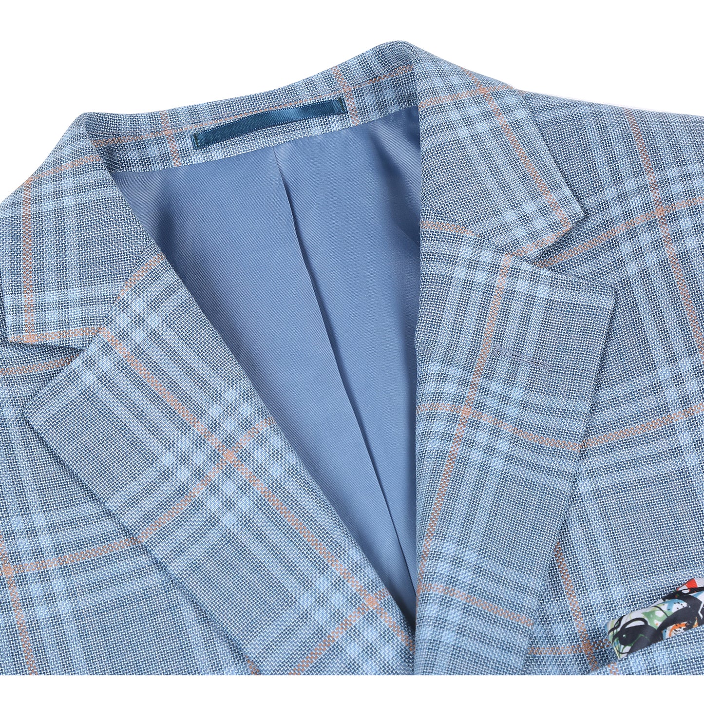 Renoir Acid Blue Plaid Classic Fit Sport Coat