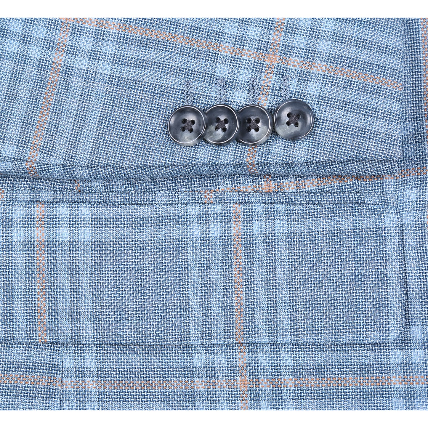 Renoir Acid Blue Plaid Classic Fit Sport Coat