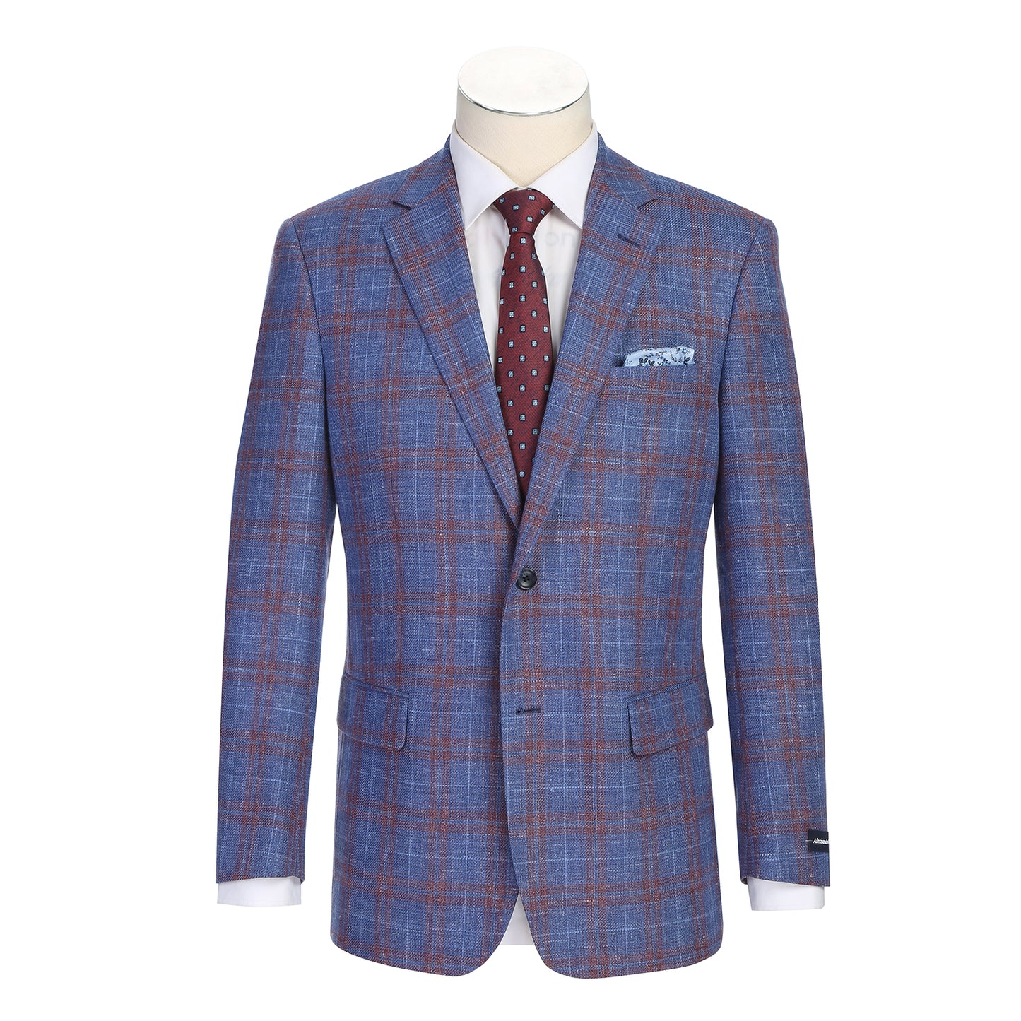 Renoir Blue Plaid Classic Fit Sport Coat