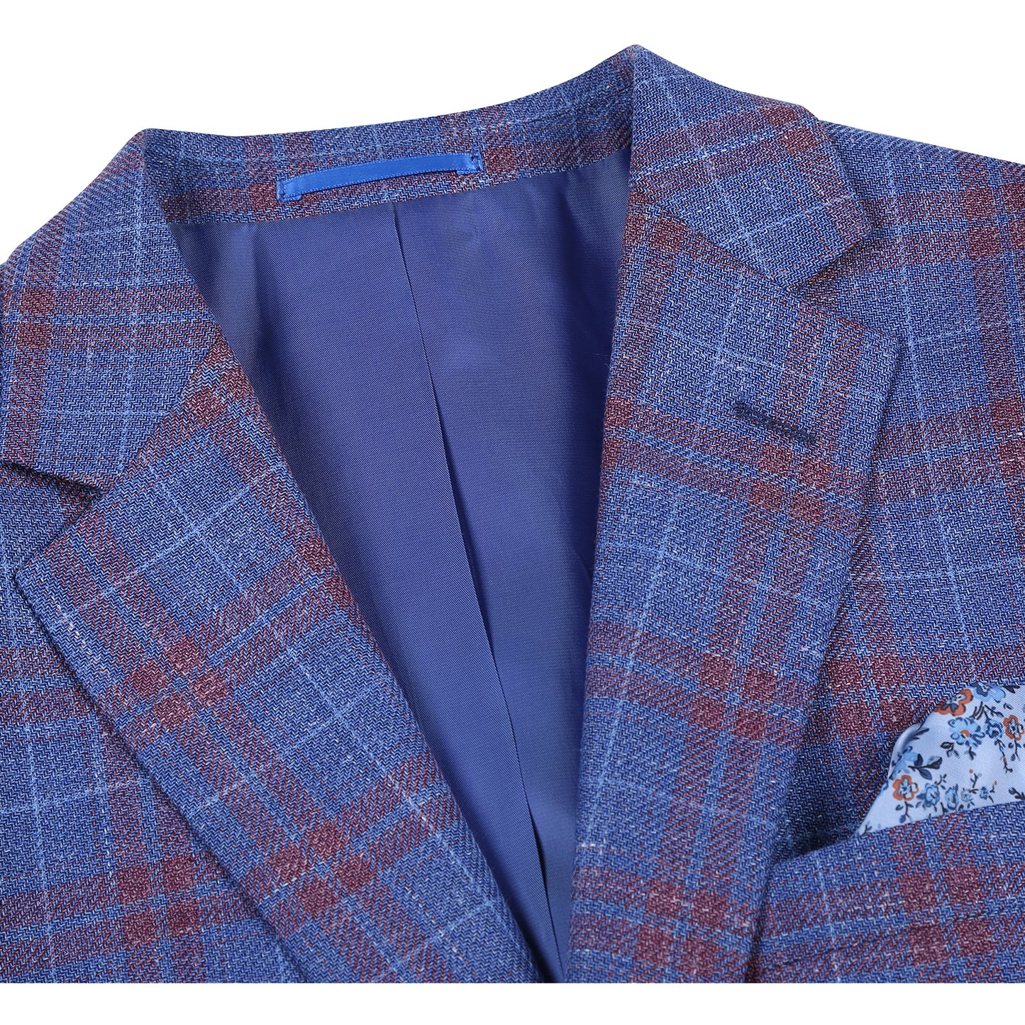 Renoir Blue Plaid Classic Fit Sport Coat