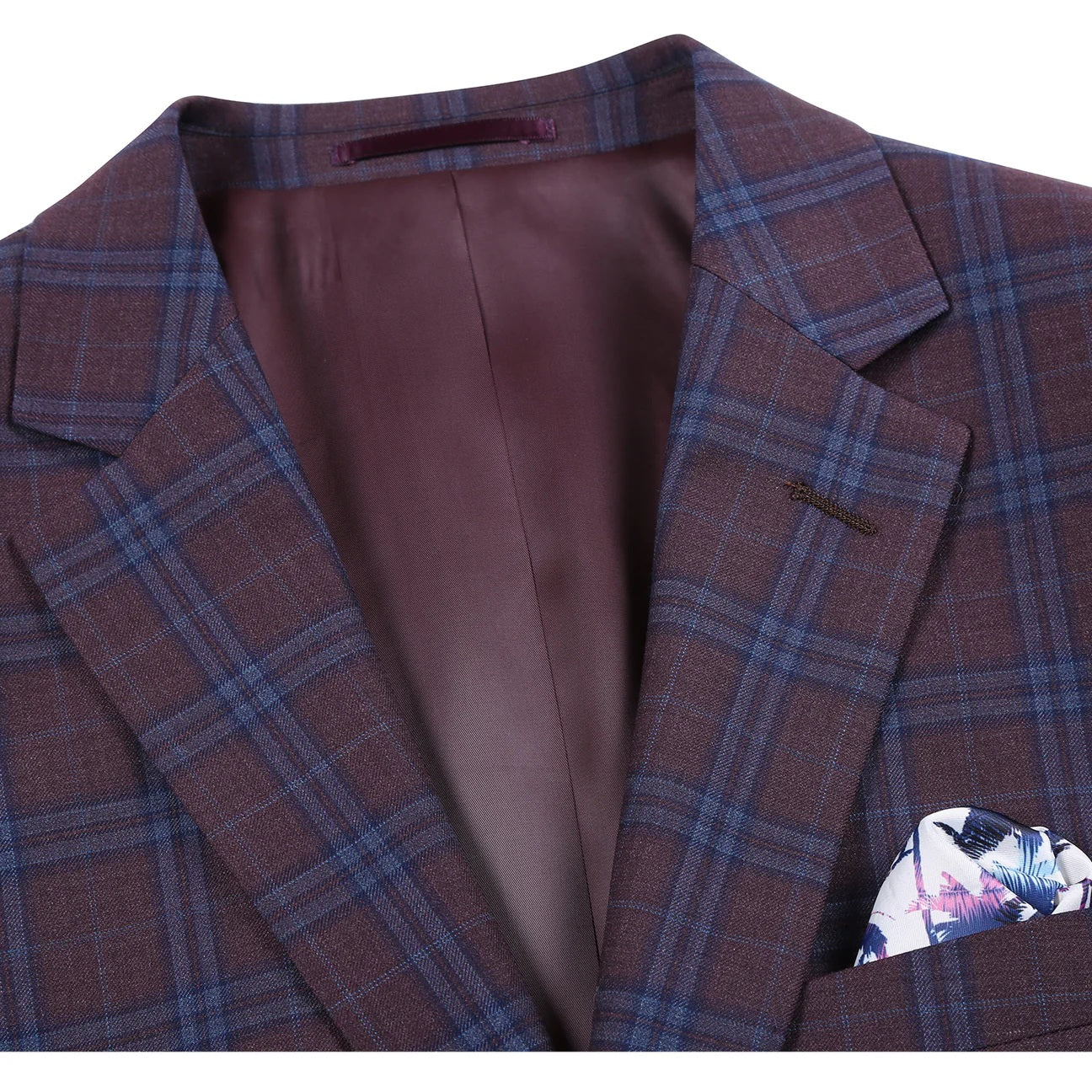 Renoir Purple Windowpane Classic Fit Sport Coat