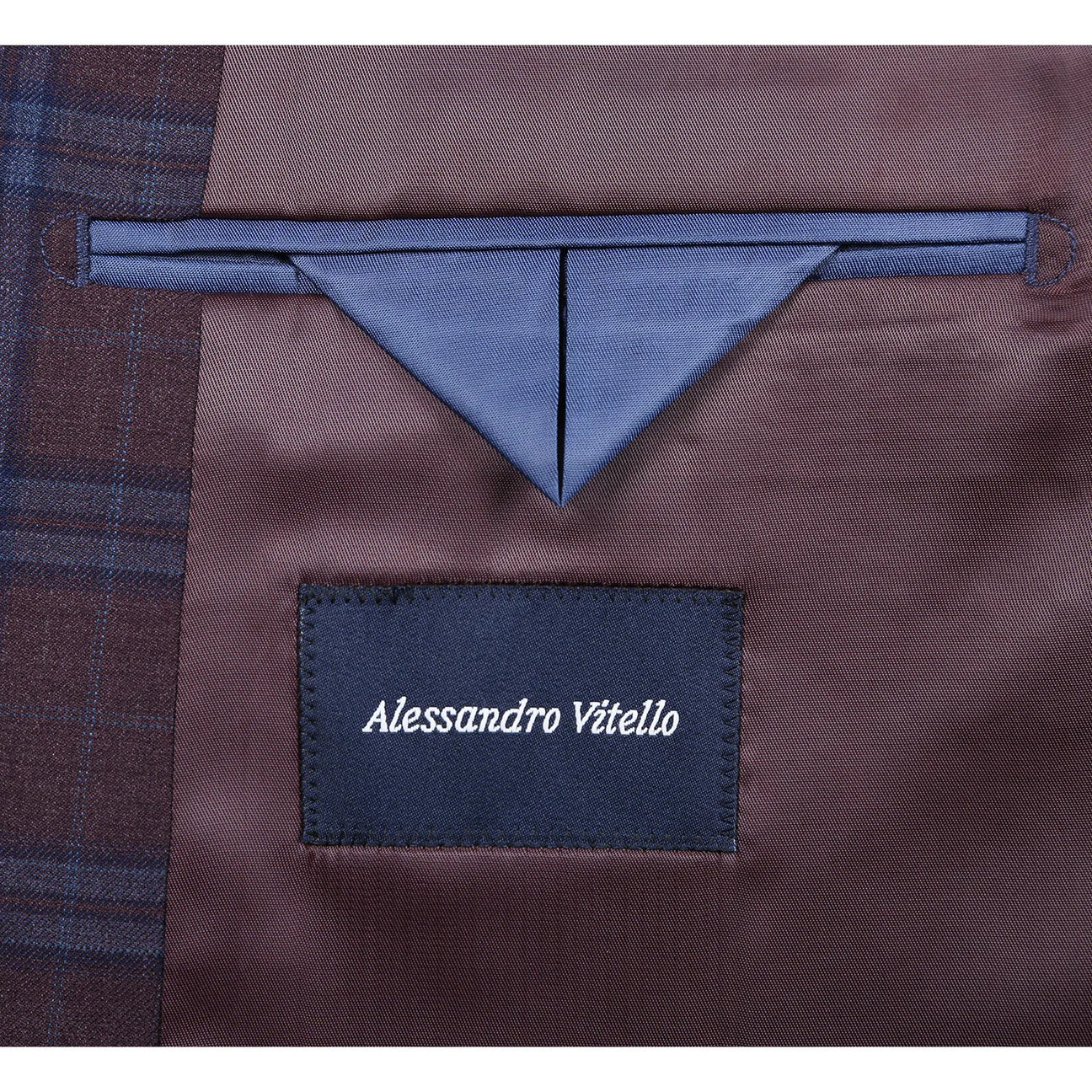 Renoir Purple Windowpane Classic Fit Sport Coat