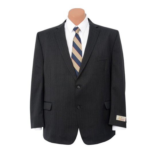 Petrocelli Wool Blend Charcoal Stripe Suit Pant