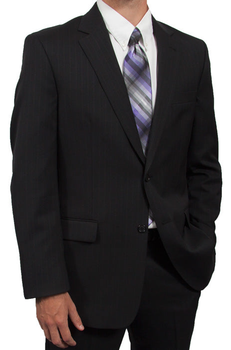 Petrocelli Wool Blend Black Stripe Suit Pant