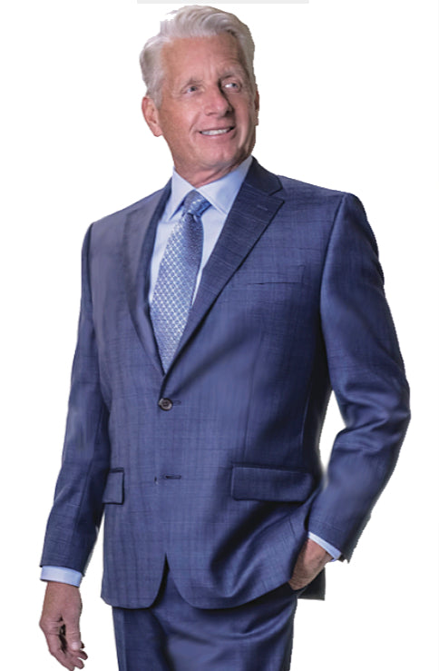 Petrocelli Wool Blend Blue Plaid Suit Pant