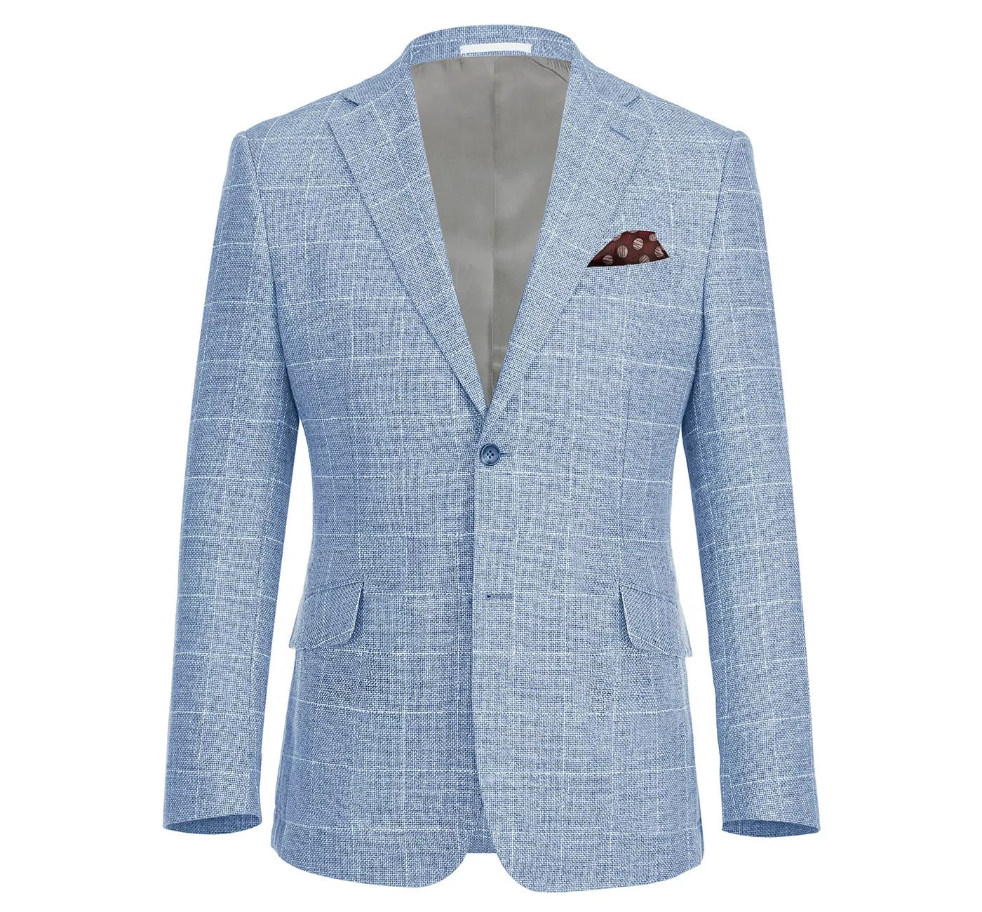Renoir Blue Windowpane Slim Fit Sport Coat