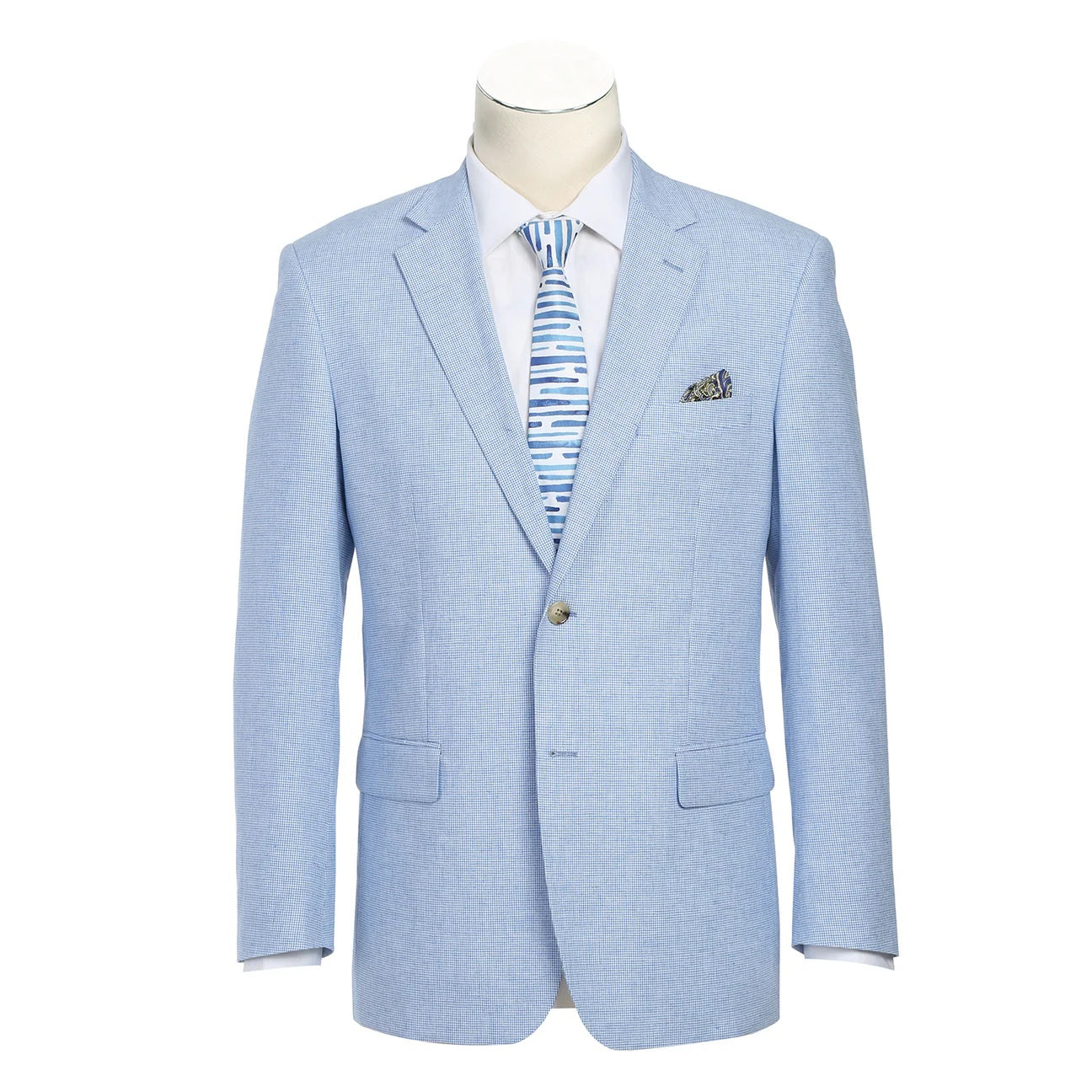 Renoir Blue Check Classic Fit Sport Coat
