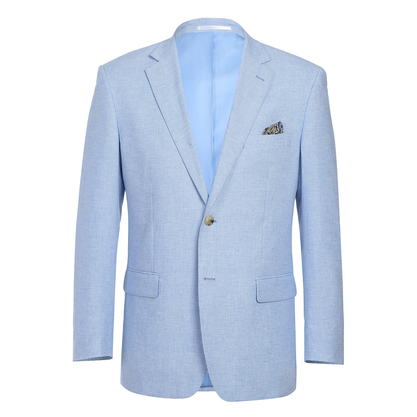 Renoir Blue Check Classic Fit Sport Coat