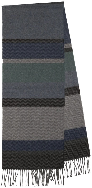 Fraas Multi Herringbone Stripe Cashmink Scarf