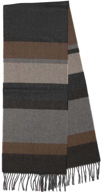 Fraas Multi Herringbone Stripe Cashmink Scarf