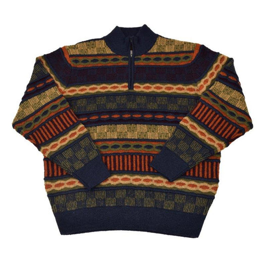 FX Fusion Horizontal 3D Lofty 1/4 Zip Sweater