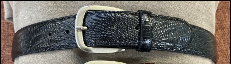 Davis Brothers Embossed Leather Dress Belt