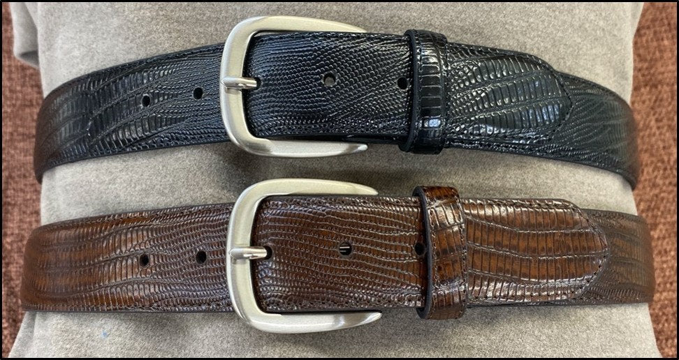Davis Brothers Embossed Leather Dress Belt