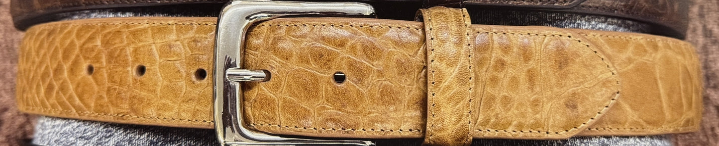 Davis Brothers Italian Leather Hornback Dress Belt