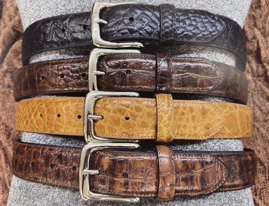 Davis Brothers Italian Leather Hornback Dress Belt