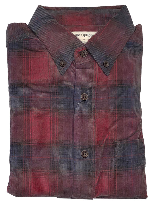 Basic Options Yarn Dyed Corduroy Plaid Shirt