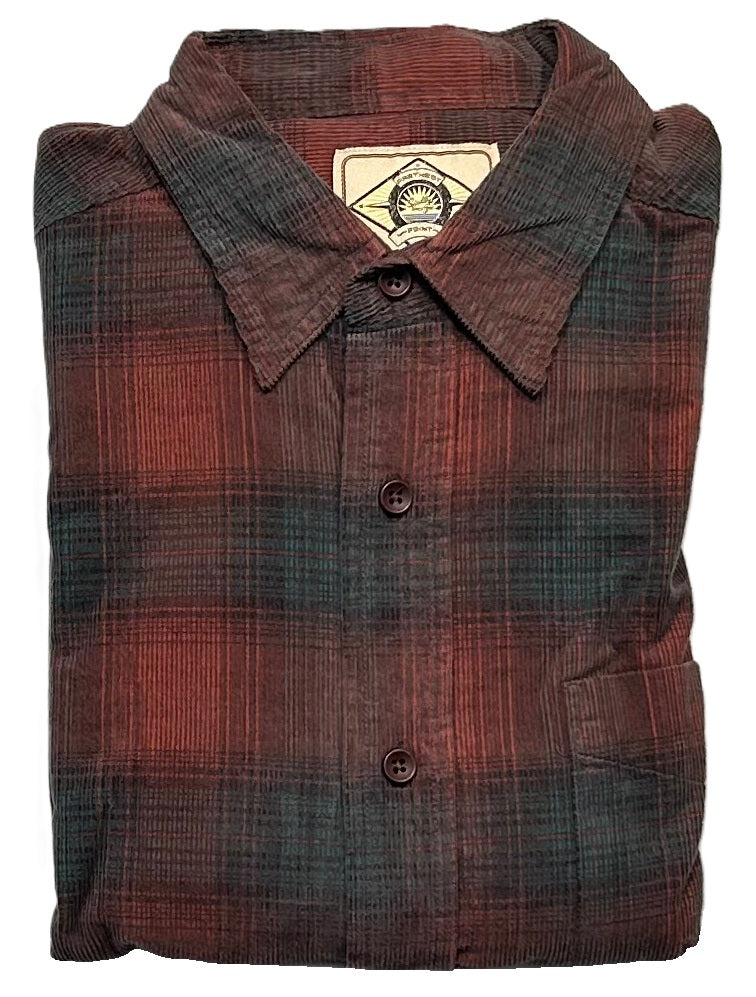 Farthest Point Casuals Yarn Dyed Corduroy Plaid Shirt