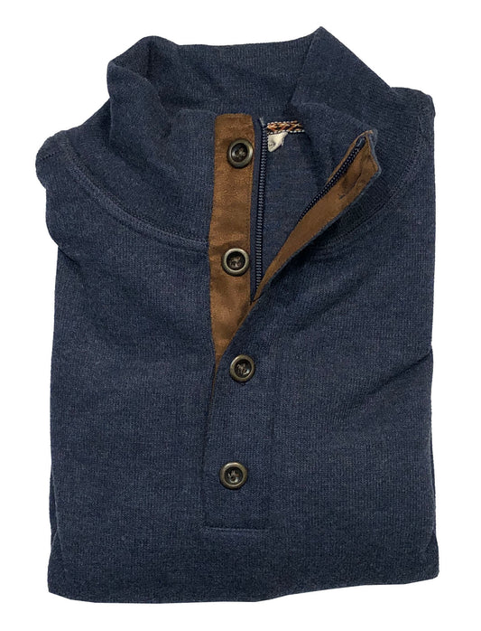 r-options Buttoned Quarter Zip Long Sleeve Sweater