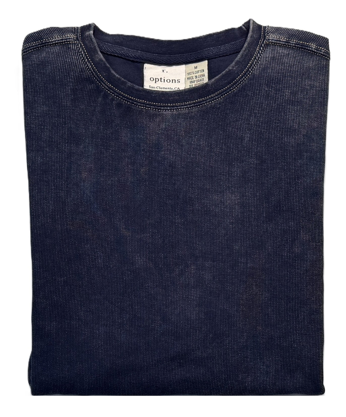 r-options Ribbed Pigment Dyed Long Sleeve Tee