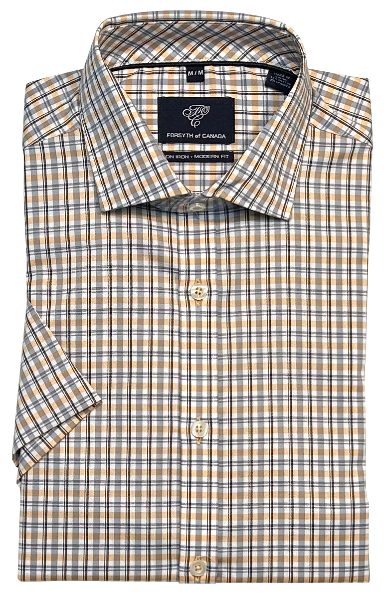 Forsyth of Canada Short Sleeve Modern Fit Non-Iron Stretch Sport Shirt