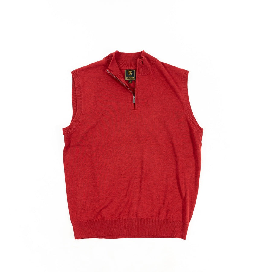 FX Fusion Solid Color 1/4 Zip Sweater Vest