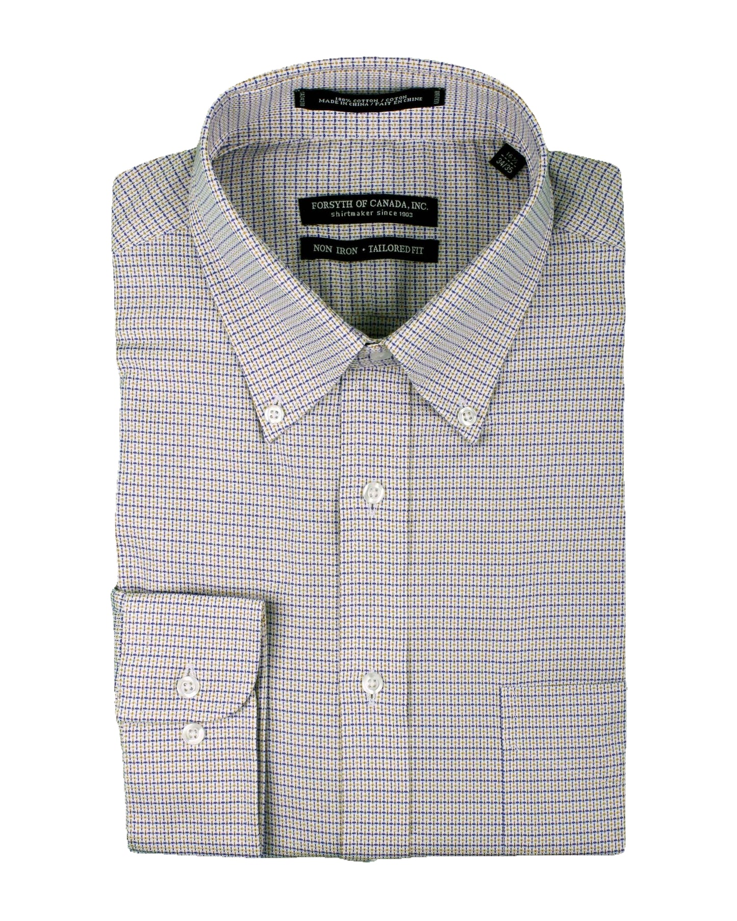 Forsyth of Canada Tailored Fit Button Down Collar Non-Iron Dress Shirt