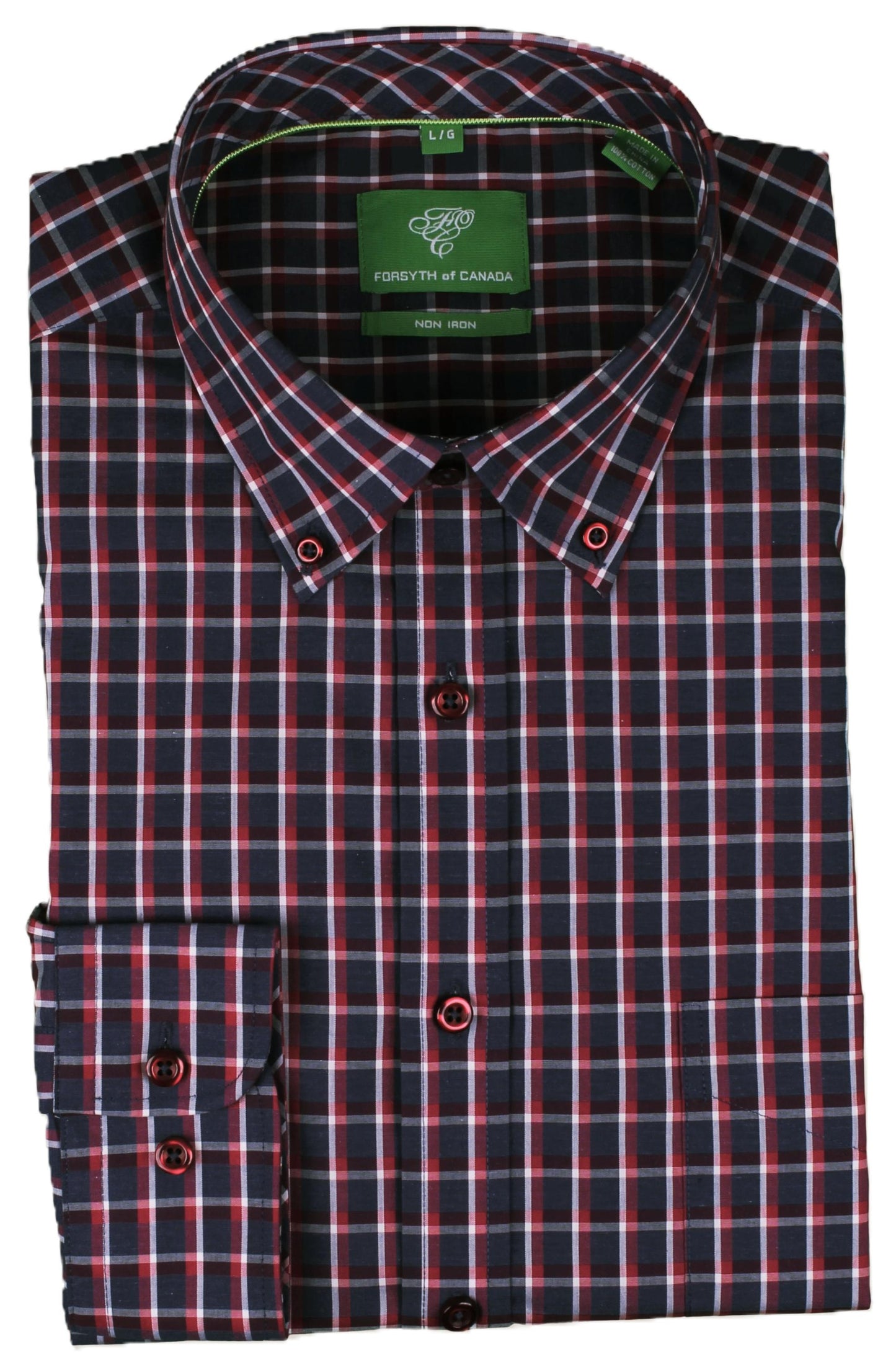 Forsyth of Canada Long Sleeve Tailored Fit Non-Iron Sport Shirt