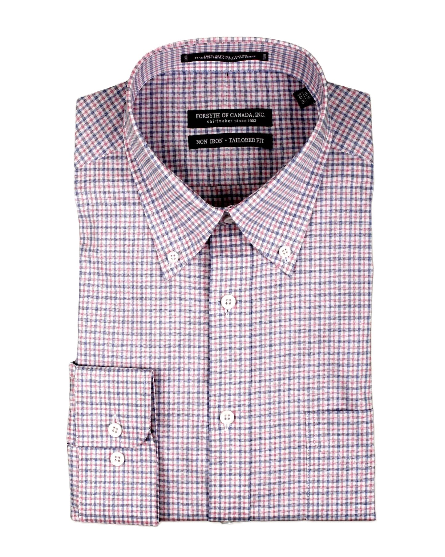 Forsyth of Canada Tailored Fit Button Down Collar Non-Iron Dress Shirt