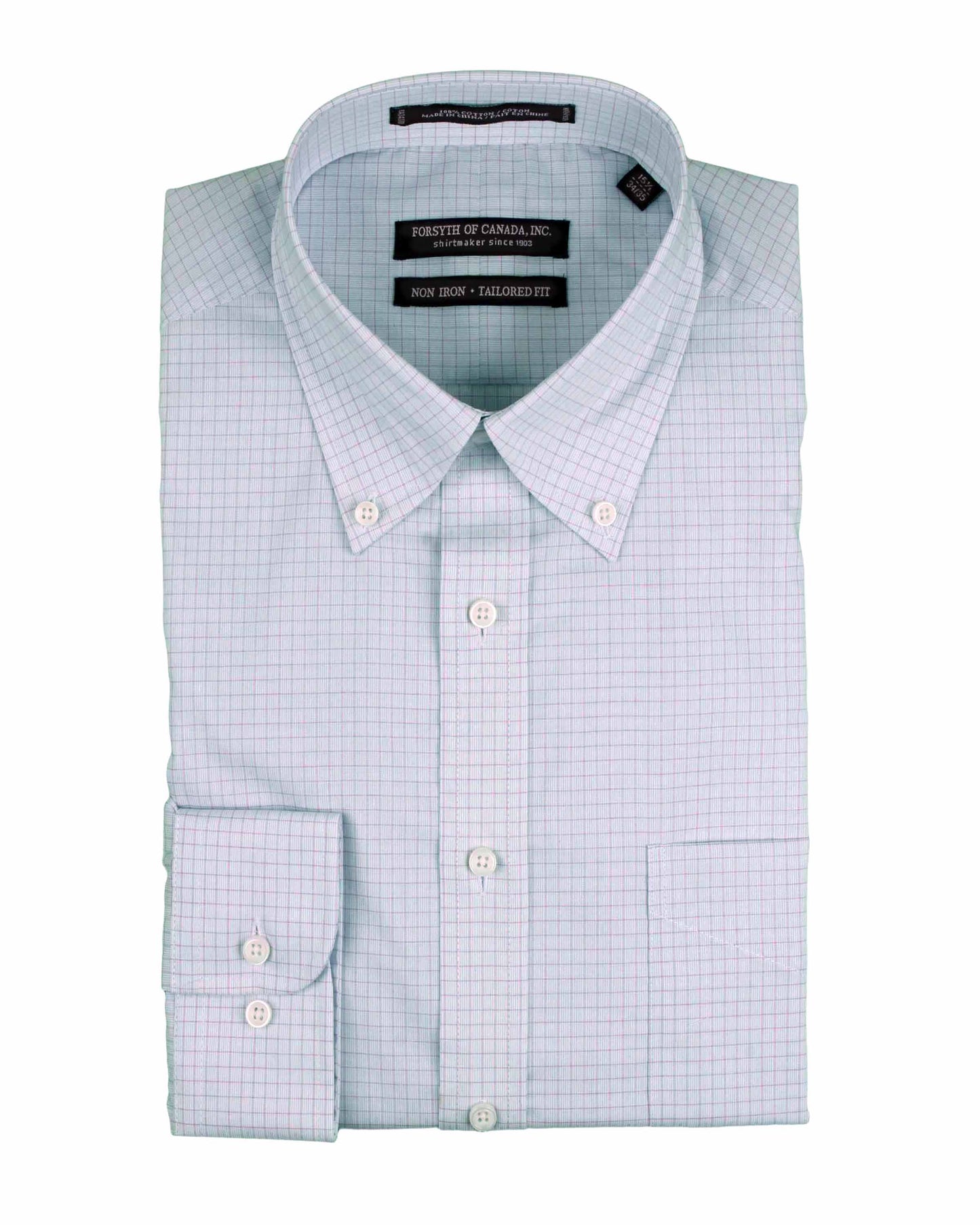 Forsyth of Canada Tailored Fit Button Down Collar Non-Iron Dress Shirt