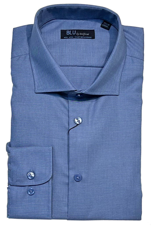 BLU by Polifroni Slim Fit Non-Iron Solid Color Dress Shirt